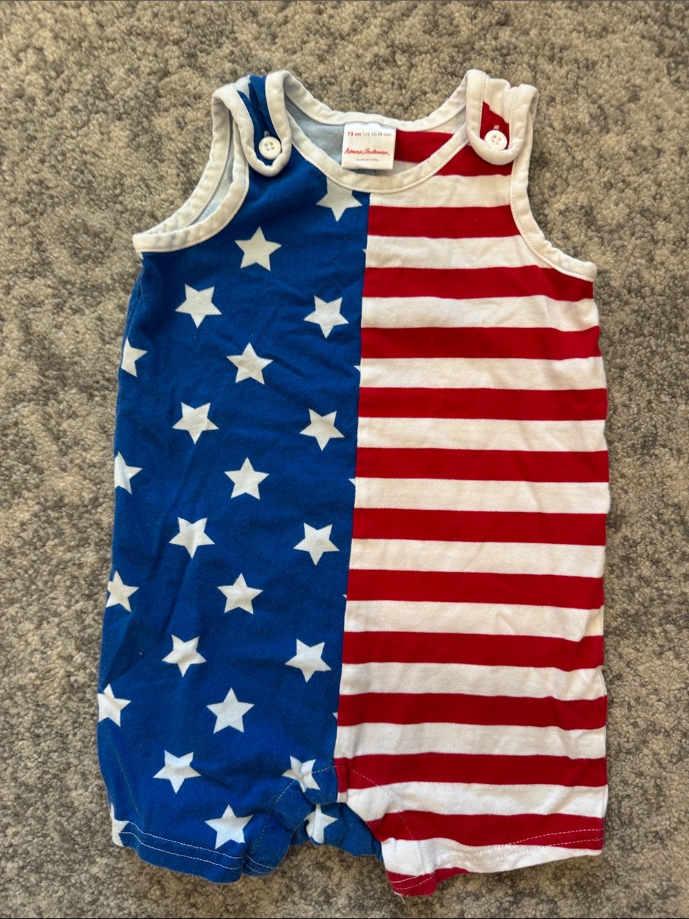 Hanna Andersson Baby Button Shoulder Tank Romper